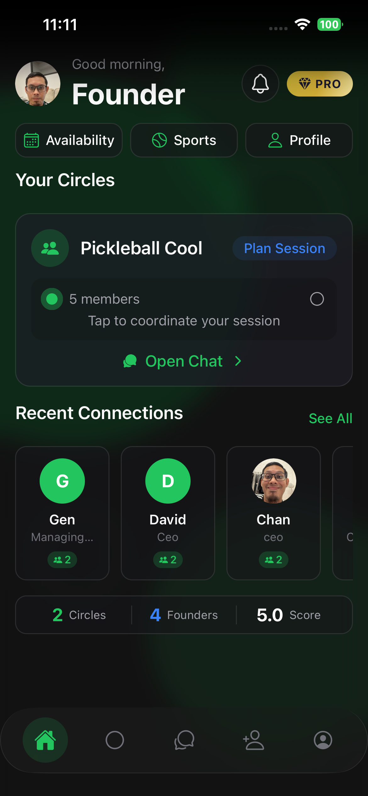 FounderX App - Home Screen